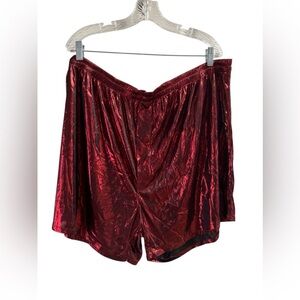 Murano red gloss sparkle metallic high waisted shorts